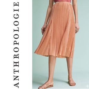 Anthropologie Rose Gold Metallic Skirt